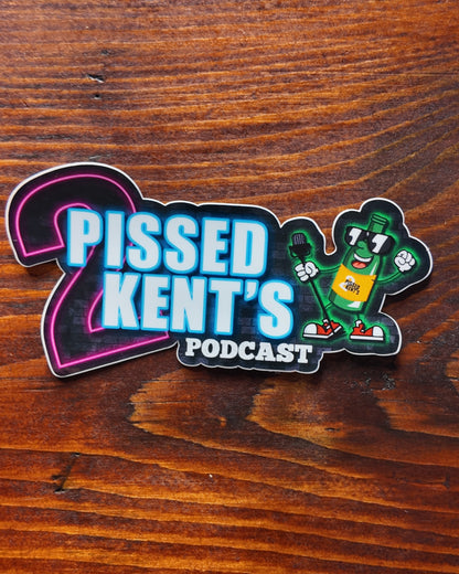 2PK - Podcast - 10cm x 10cm Die Cut Stickers (Free Postage)