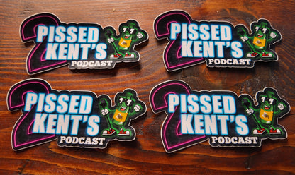 2PK - Podcast - 10cm x 10cm Die Cut Stickers (Free Postage)